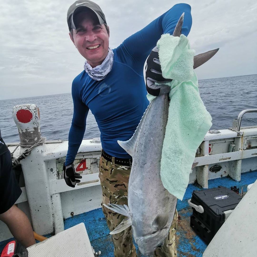 Славик в своём репертуаре, завалил кабанчика и рад! Slava got nice amberjack again and happy!