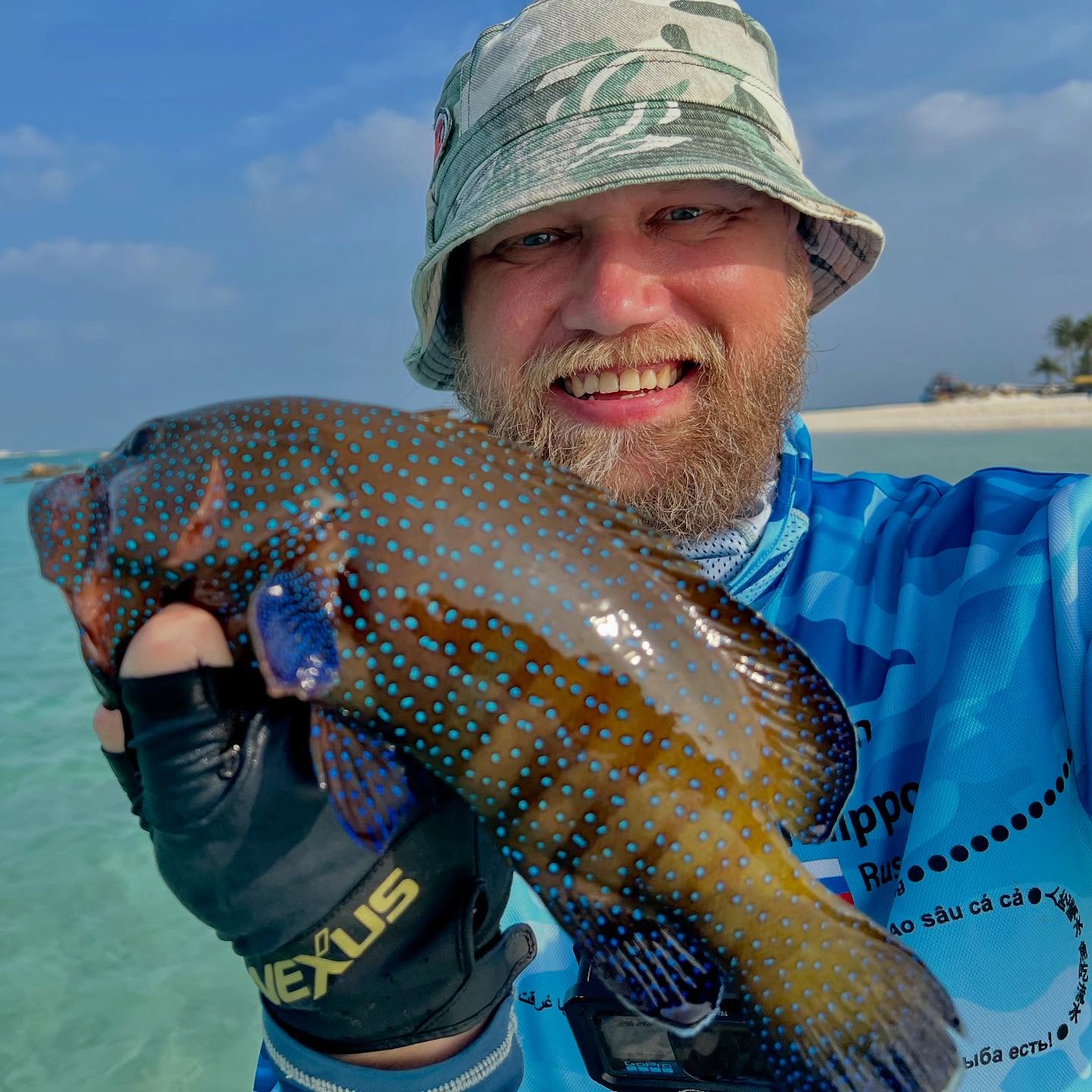 New specie landed! Ultra light shore game in the shallow reef water. Coral trout! Lat. Plectropomus maculatus