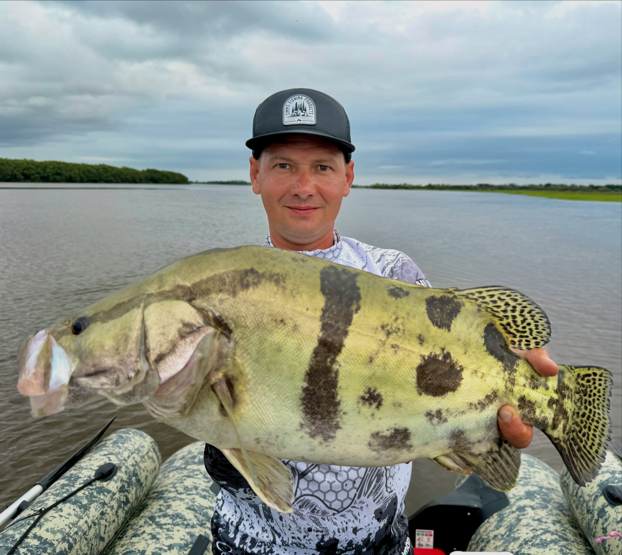 Today third fishing day at the Amur river and we were up against the Mandarin fish. Dima, the guide, caught a monster right from under the grass!!! I’ve got skygazer and zander... I’m not upset, even though I’m getting tense. Almost everyone on the team caught at least a small Manarin.

The weather is unstable, sometimes it’s hot, sometimes it rains, the water level is still rising, but the fish are biting, which is generally good. The guys say the bite is bad, but for me it’s fine: there are bites, and the fish are too.